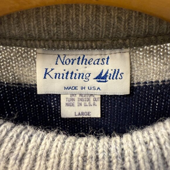 Vintage Northeast Knitting Mills Wool Blend Crewneck Sweater Made In USA Size XL - Picture 3 of 7